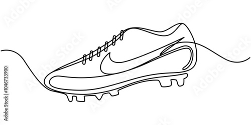 Continuous one line drawing sneakers Vector, Running Shoes Continuous Line Art Illustration, Continuous Line Drawing of Shoes Icon. Hand Drawn Symbol Vector Illustration.