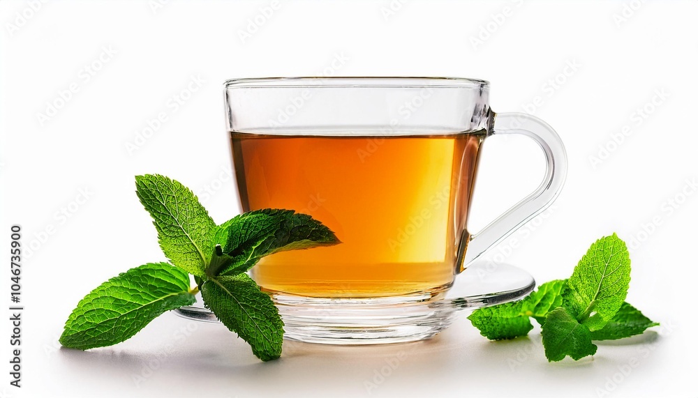 Mint Tea on white background isolated. Beverage. Drink. Mint Tea on white background isolated. Beverage. Drink.
