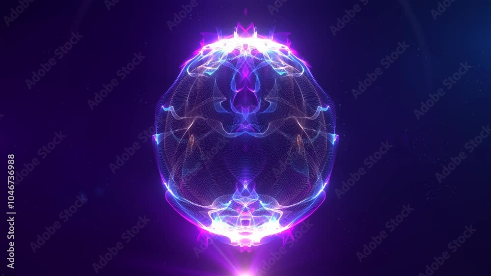 abstract colorful futuristic sphere animation background, 4k seamless loop backdrop video as technology banner concept	