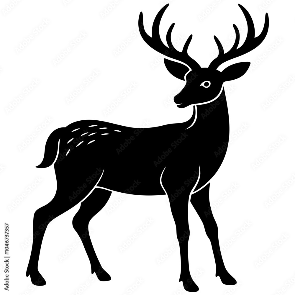 Obraz premium deer silhouette vector