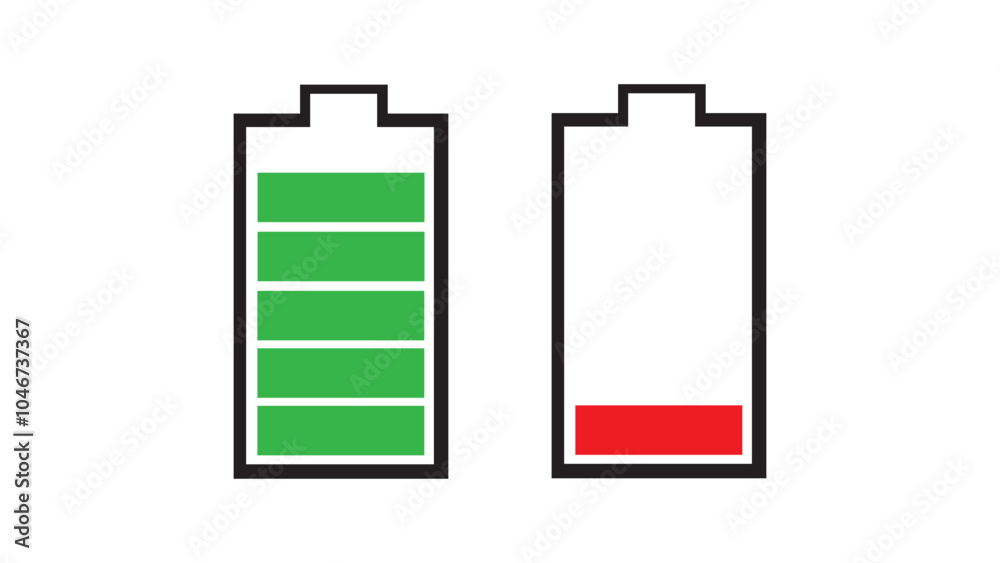 full and low battery icon full and low battery icon
