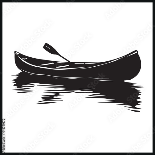 Canoe Silhouette Vector Illustration