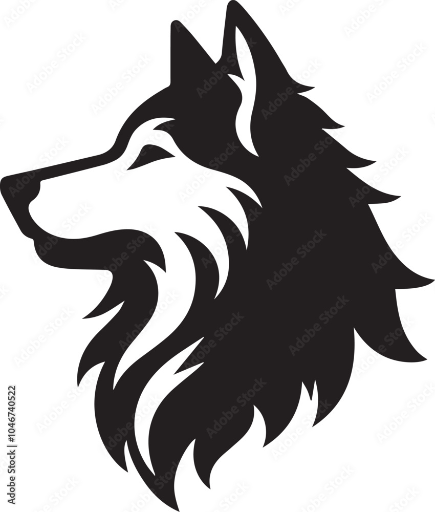 Obraz premium Creative Dog Silhouette white background
