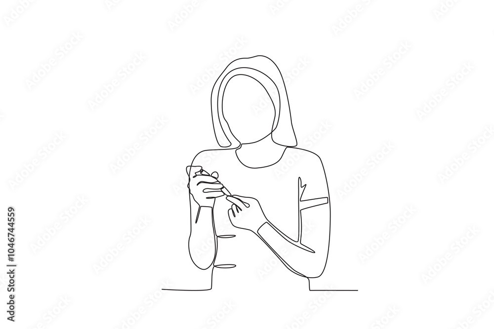Continuous one line drawing of Woman checking blood glucose levels, International diabetes day
Continuous one line drawing of Woman checking blood glucose levels, International diabetes day