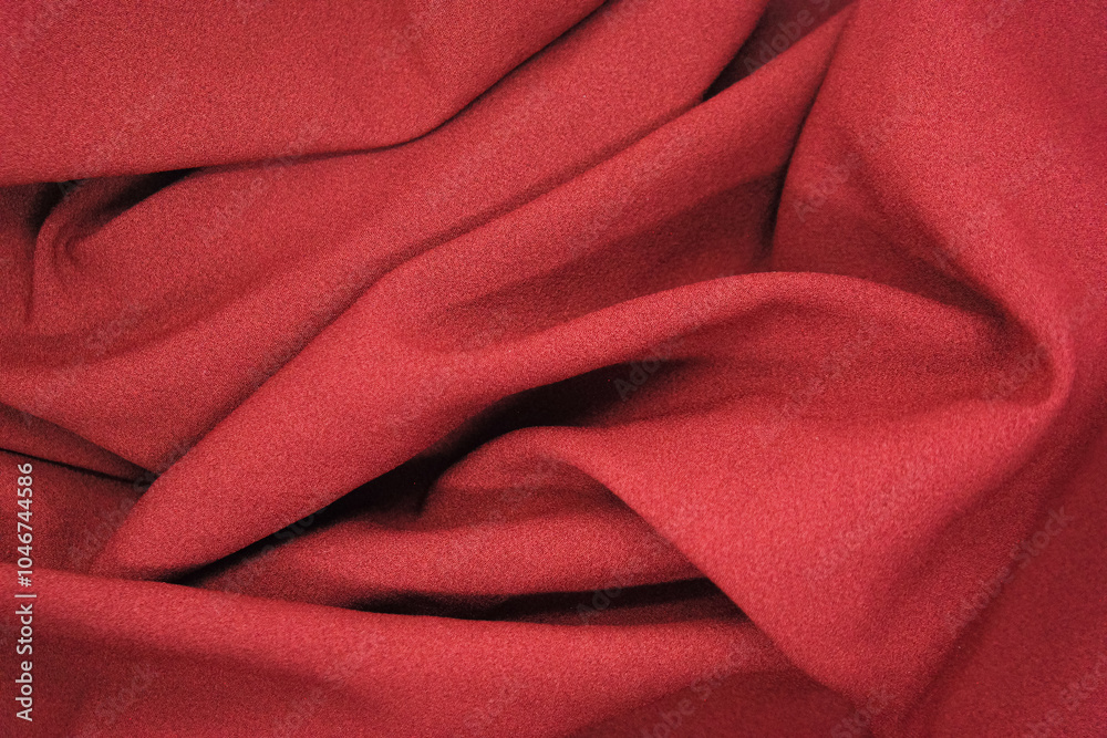 Abstract texture a wrinkled red  blanket