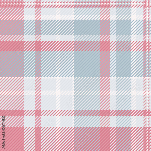 Pyjamas plaid vector background, valentines day fabric pattern texture. Fire seamless textile check tartan in red and sterling silver colors.