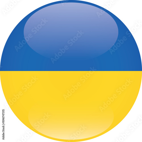 Sphere shaped national flag of the European country of UKRAINE