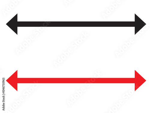 Double arrow icon set. Two side arrows icon symbol. left and right long arrows icon. Double arrows icon isolated on white background. vector illustration.