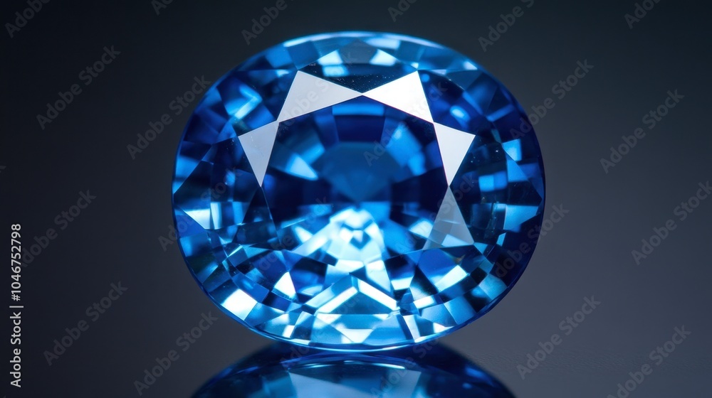 Stunning Blue Gemstone with Brilliant Cut Facets Stunning Blue Gemstone with Brilliant Cut Facets