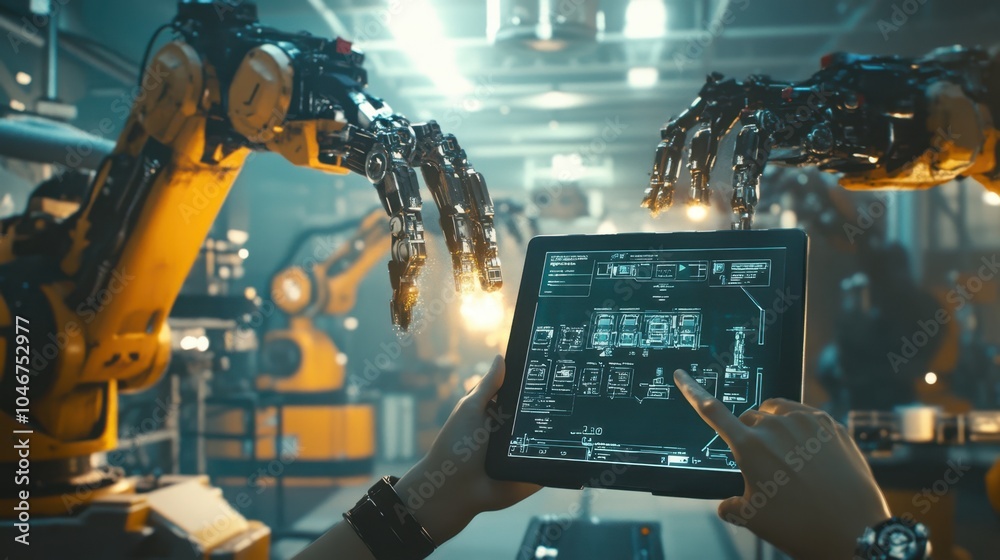 Naklejka premium The Robotics in Action