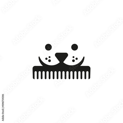 Pet grooming logo design template. Vector drawing. Isolated illustration on white background.