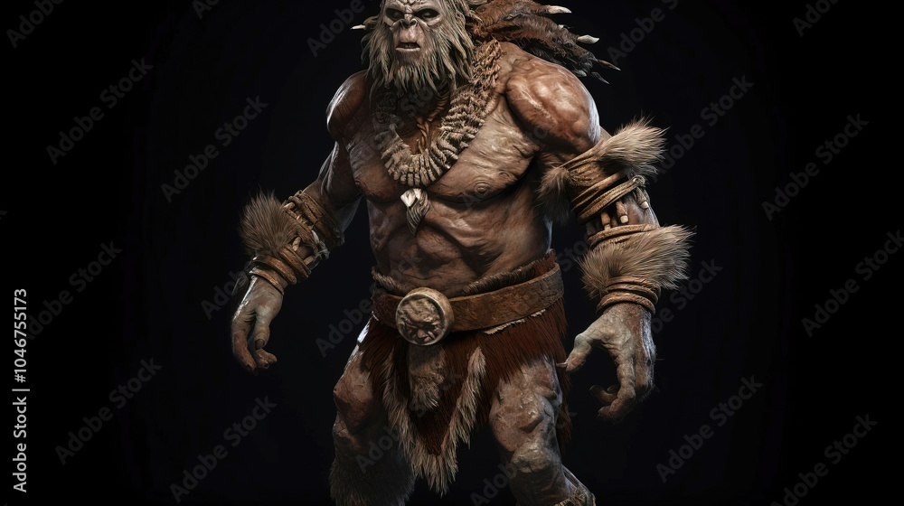 Brown-skinned young male creature of fantasy fairy tale magical stylization. AI generated.