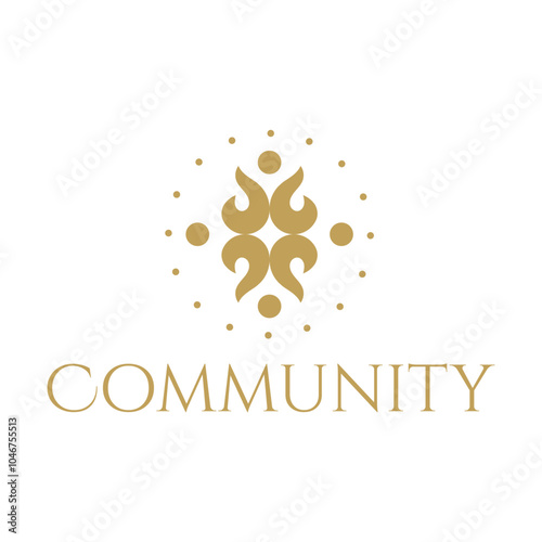 community gathering flat minimalist logo design