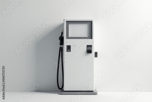 white png gas pump petrol machine clean background efficient operation photo