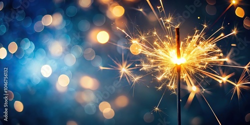 Festive sparkler with glowing background light