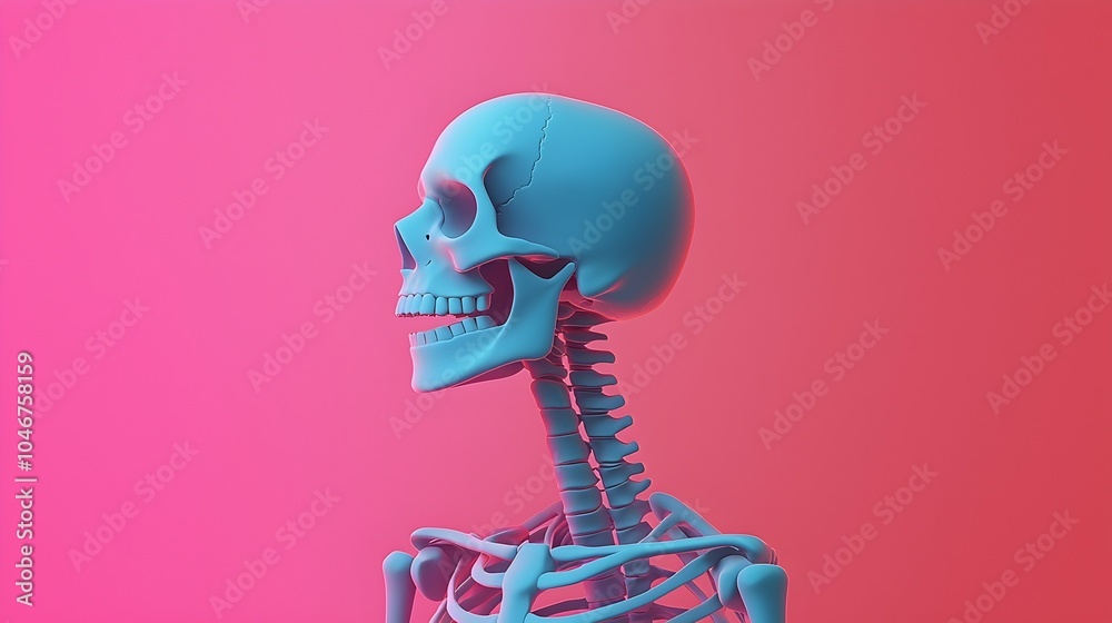 Bioluminescent Translucent 3D Skeleton - Stunning Sci-Fi Anatomy Illustration in Vibrant Colors for Creative Projects Bioluminescent Translucent 3D Skeleton - Stunning Sci-Fi Anatomy Illustration in Vibrant Colors for Creative Projects