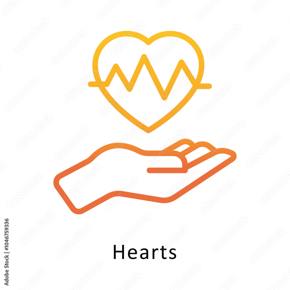 Hearts vector Outline Gradient Design icon. Cancer Symbol on White background EPS 10 File Hearts vector Outline Gradient Design icon. Cancer Symbol on White background EPS 10 File