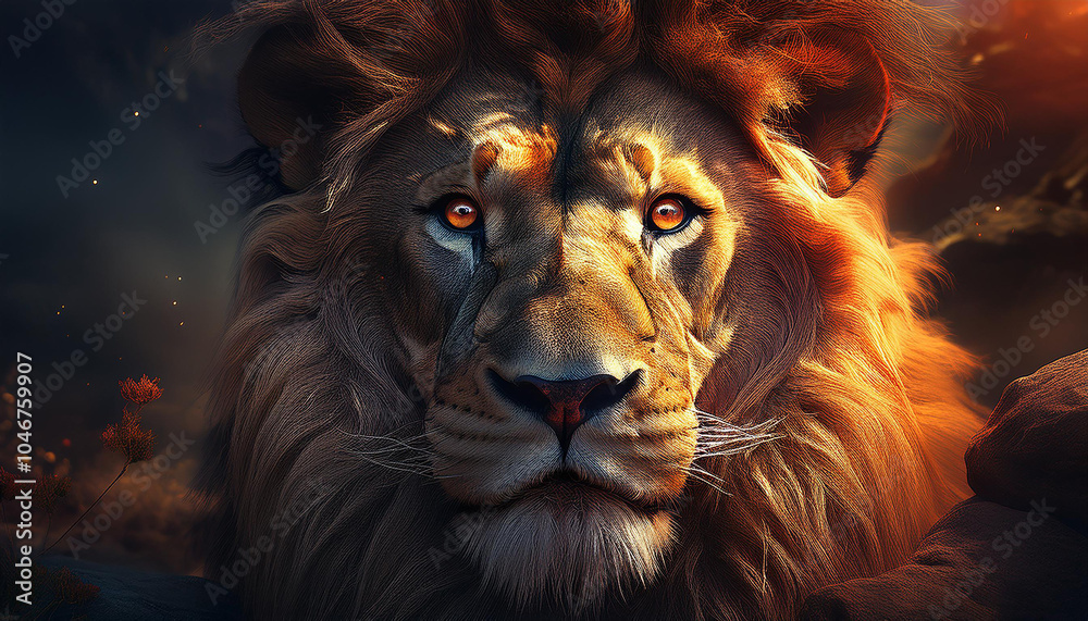 Fototapeta premium Amazing and dangerous of lion