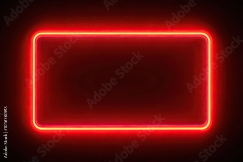 Glowing red neon rectangle viewed from above photo