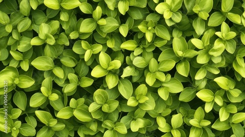 Close-Up of Bright Green Leaves, Densely Packed Together photo