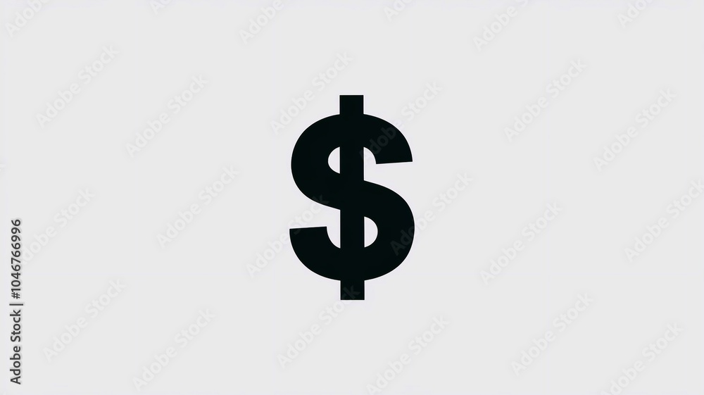A simple image of a dollar sign in monochrome tones, suitable for use in financial or graphic design projects A simple image of a dollar sign in monochrome tones, suitable for use in financial or graphic design projects