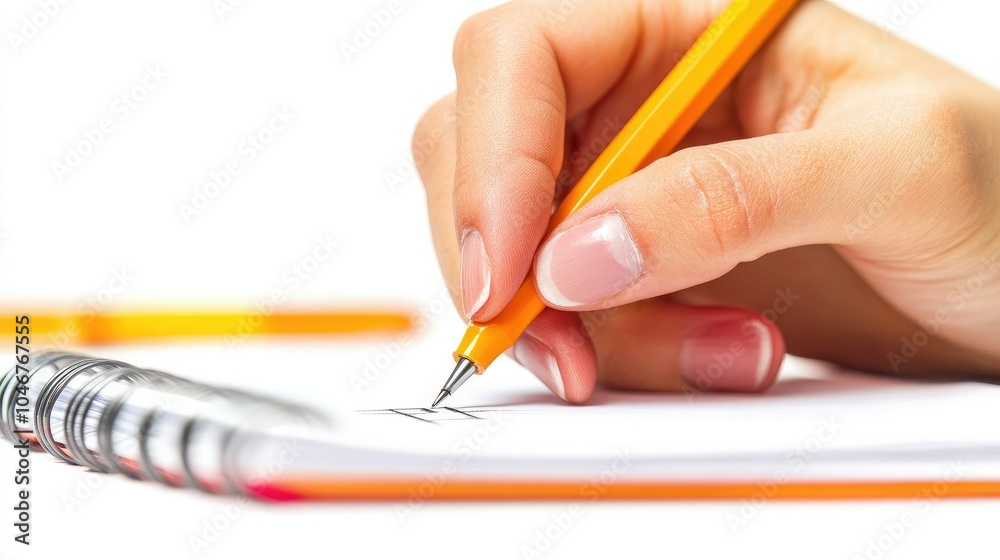 An architect sketching building designs on a notepad, surrounded by architectural tools, isolated on white. An architect sketching building designs on a notepad, surrounded by architectural tools, isolated on white.