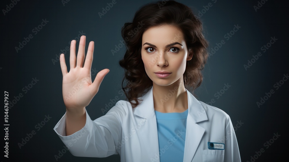 The female doctor stood elegantly and confidently in a professional manner. The female doctor stood elegantly and confidently in a professional manner.
