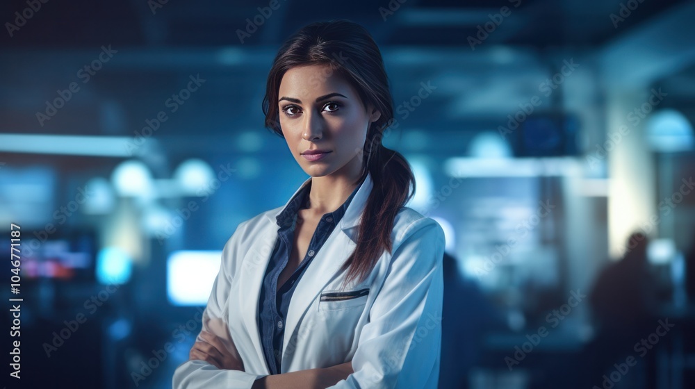 a determined female doctor crossing her arms a determined female doctor crossing her arms