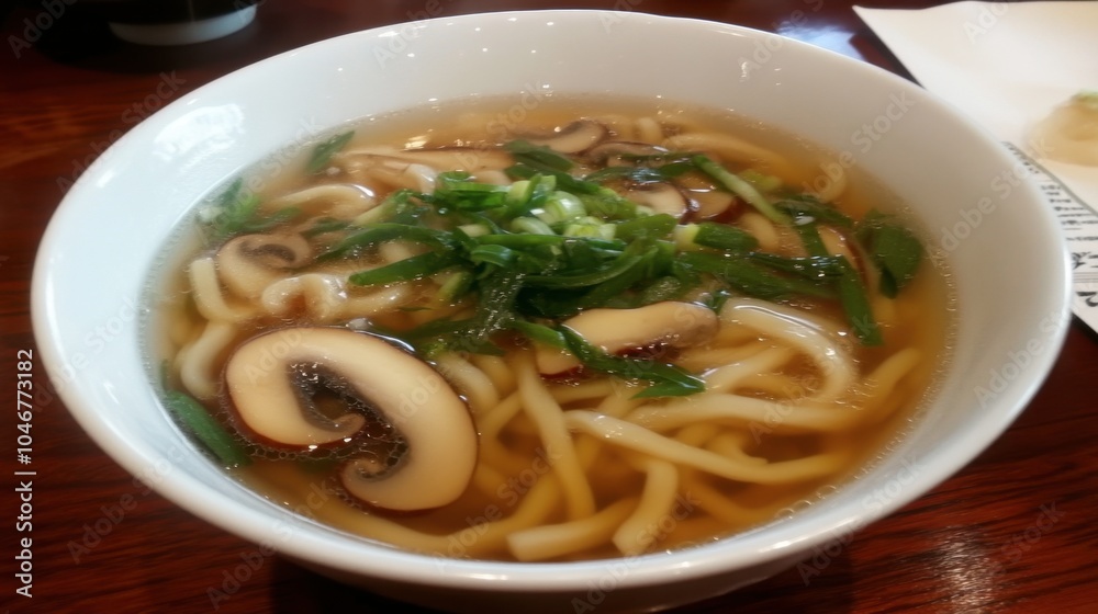 Delicious Bowl of Noodles with Vegetables and Seafood Delicious Bowl of Noodles with Vegetables and Seafood