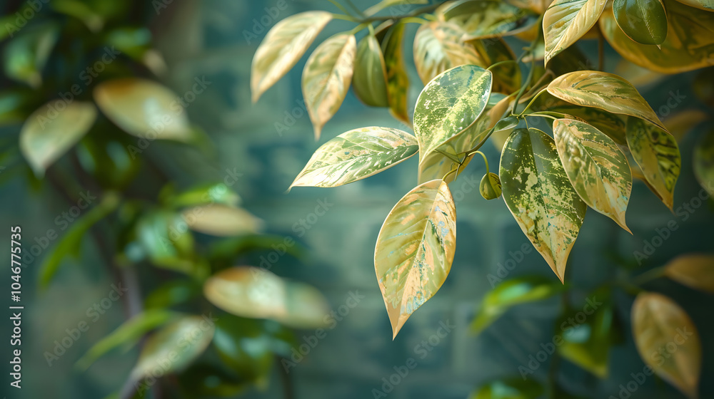 Obraz premium Neglected dying house plant with hanging dry leaves