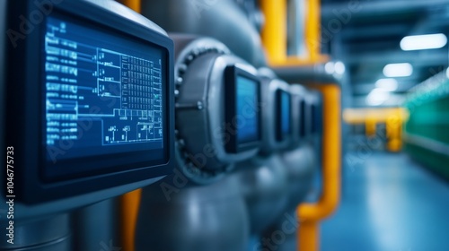 Obraz na płótnie Advanced industrial control systems monitoring and automation in modern manufacturing environments for efficiency and precision w salonie