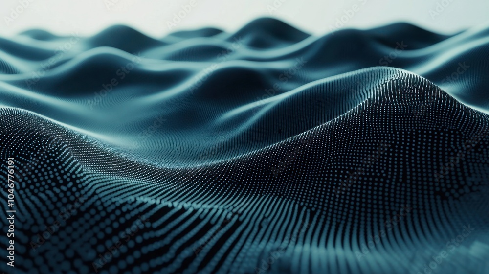 Abstract Digital Waves of Deep Blue Tones Abstract Digital Waves of Deep Blue Tones