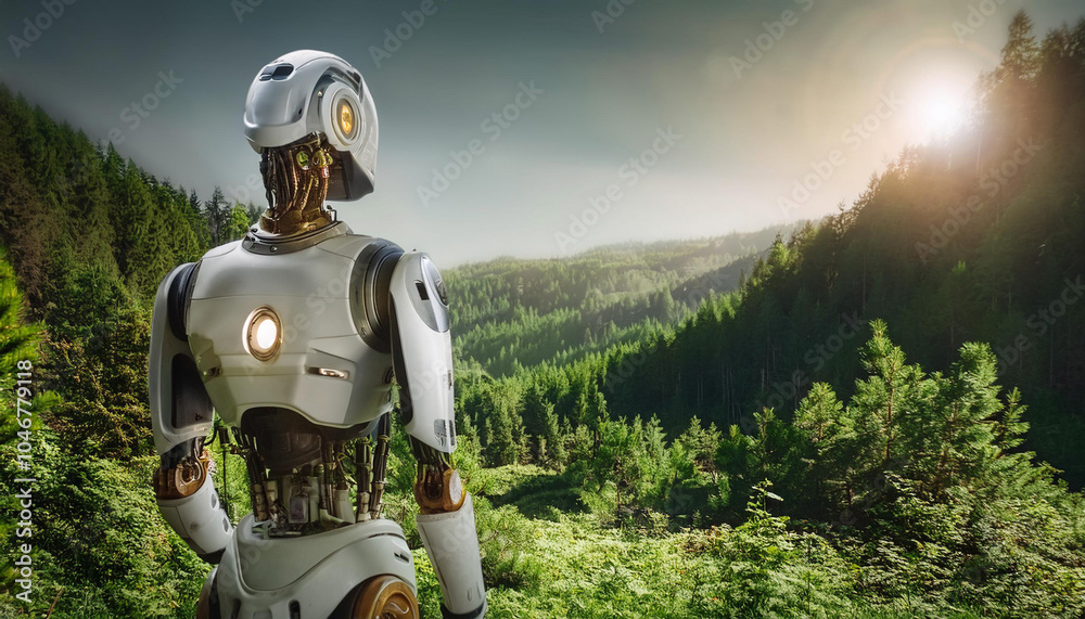 Futuristic Wild Robot in Nature Futuristic Wild Robot in Nature