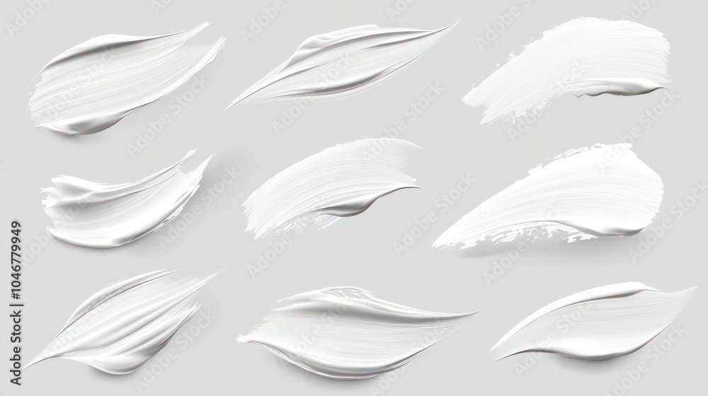 White paint brush strokes isolated on a grey background. White paint brush strokes isolated on a grey background.
