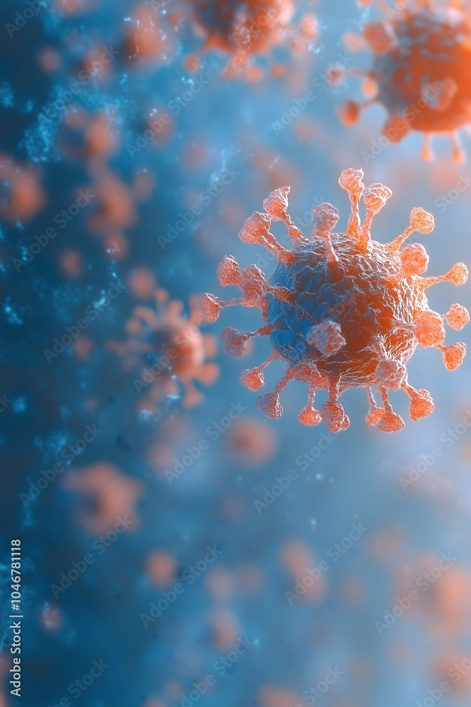 Bacteria and virus under microscope in the laboratory Bacteria and virus under microscope in the laboratory