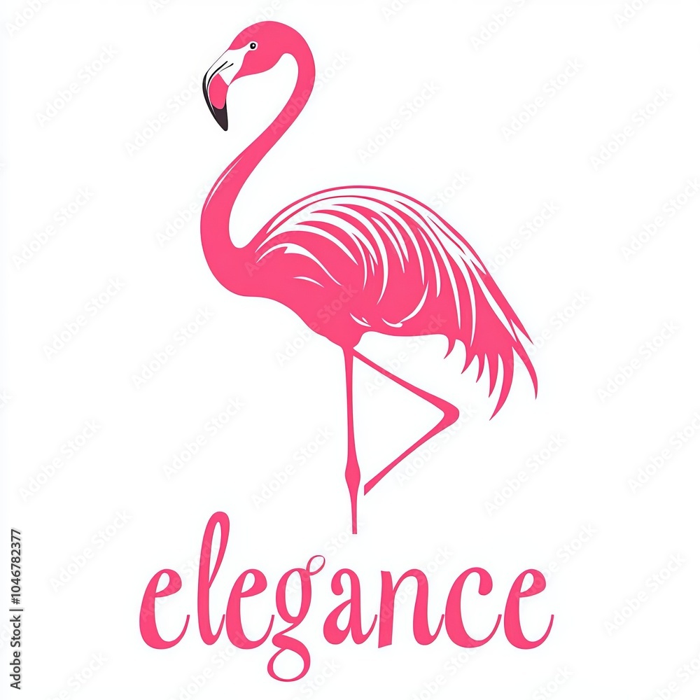 Fototapeta premium flamingo logo on a white background with the inscription 