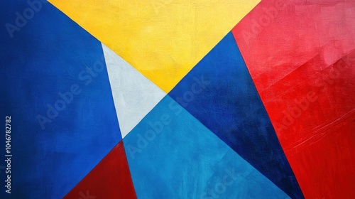 Angular lines intersecting in primary colors