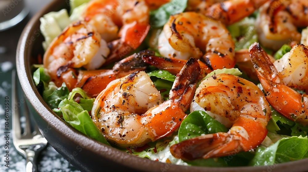 A delicious and healthy salad with grilled shrimp, fresh lettuce, and a tangy dressing. This salad is perfect for a light lunch or dinner. A delicious and healthy salad with grilled shrimp, fresh lettuce, and a tangy dressing. This salad is perfect for a light lunch or dinner.
