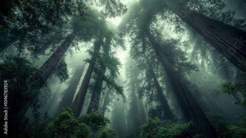 Misty California Redwoods in Serene Overcast Light