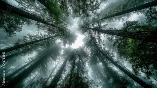 Misty California Redwoods in Serene Overcast Light