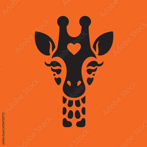 giraffe face vector silhouette 