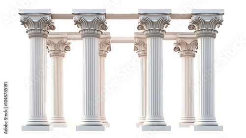 Greek columns isolated on a white background