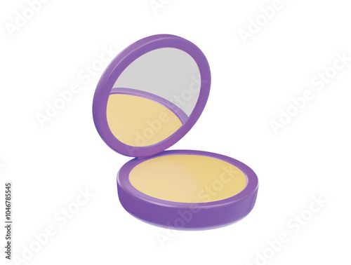 Face powder icon 3d render illustration