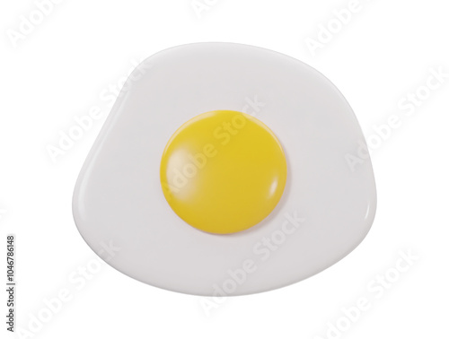 Egg frying icon 3d render illustration