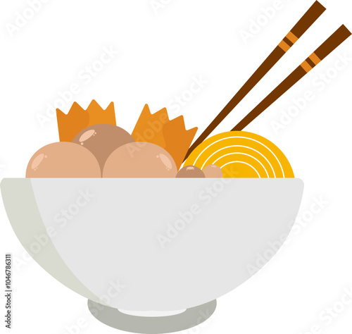 illustration of bakso indonesian traditional meatball