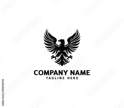 Vector polish eagle silhouette logo. Heraldic eagle logo. Modern eagle logo design concept symbol