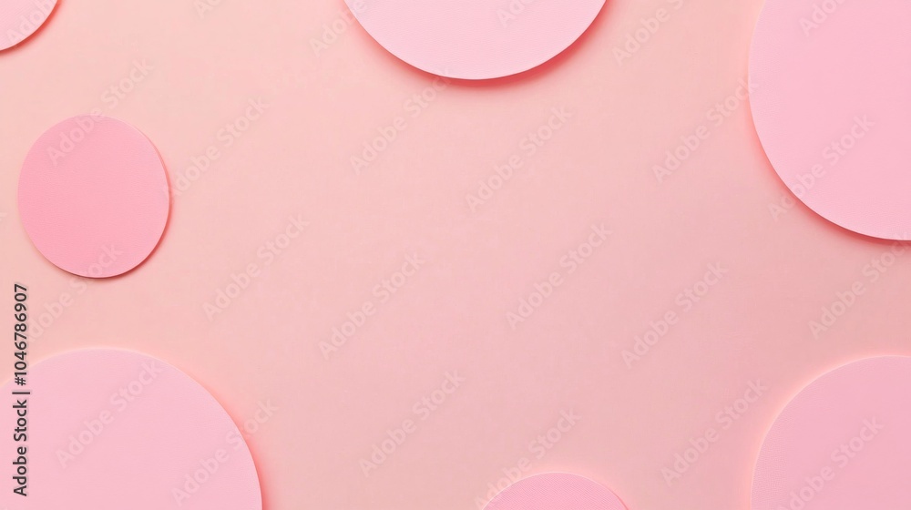 Photo of, Pink background with subtle shapes and minimalist design elements for banner template, white space in the center of the page for text Photo of, Pink background with subtle shapes and minimalist design elements for banner template, white space in the center of the page for text