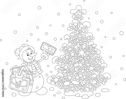 Funny snowman postman frien...