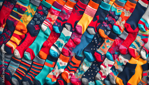 Feet of happy   in winter socks lying together on couch in living room. conncept holiday socks generative ai.