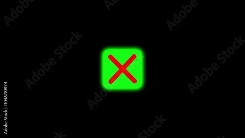 Deleted, cross and wrong icon symbol . on black background. 